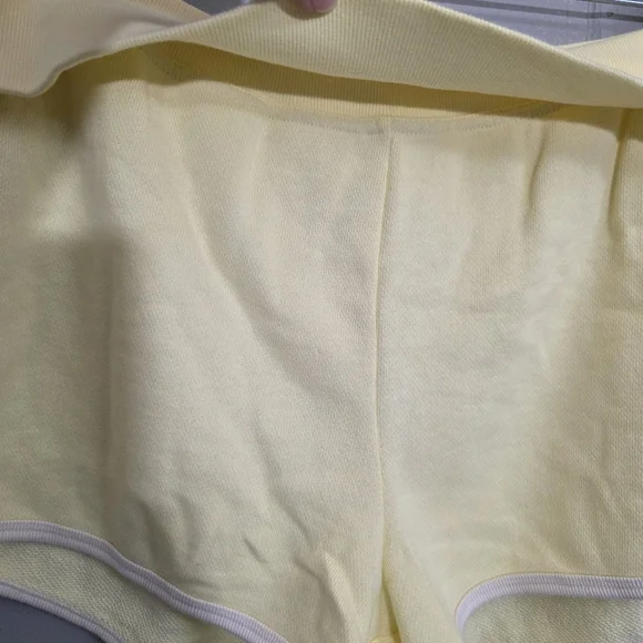 Victoria Secret Pink Mellow Yellow Ivy Terry Fold Y2K Retro Shorts Size L - Picture 5 of 11